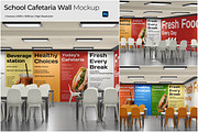 School Cafetaria Wall Mockup, an Advertising Mockup by Bartama Graphic (Thumbnail 1 of 5)