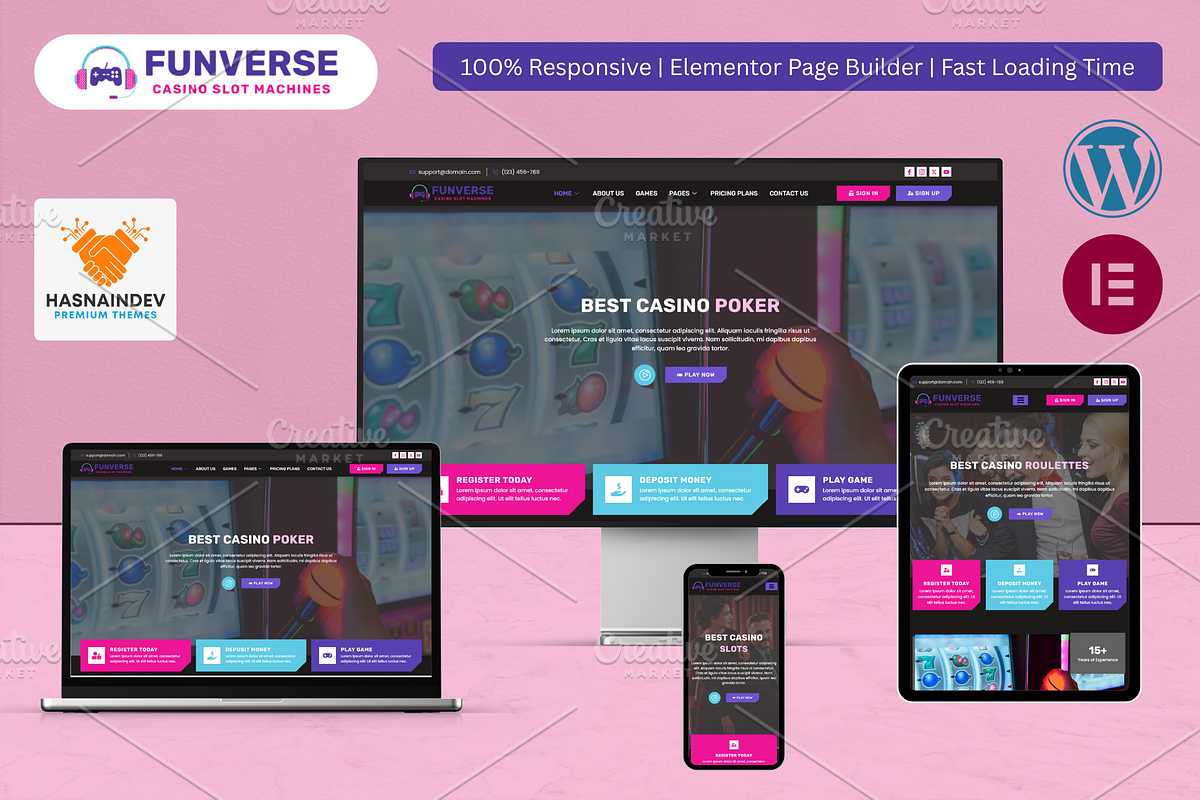Online Casino Games & Slot Machines, a WordPress Template by HasnainDEV (Photo 1 of 6)
