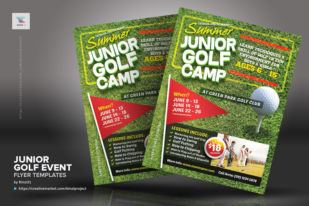 Junior Golf Event Flyer Templates, a Flyer Template by kinzi21 (Photo 2 of 4)