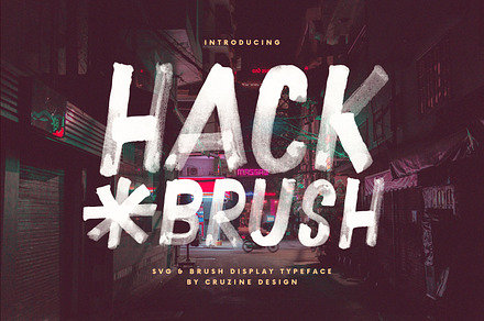 Hack Brush & SVG Font, a Handwritten Font by Cruzine