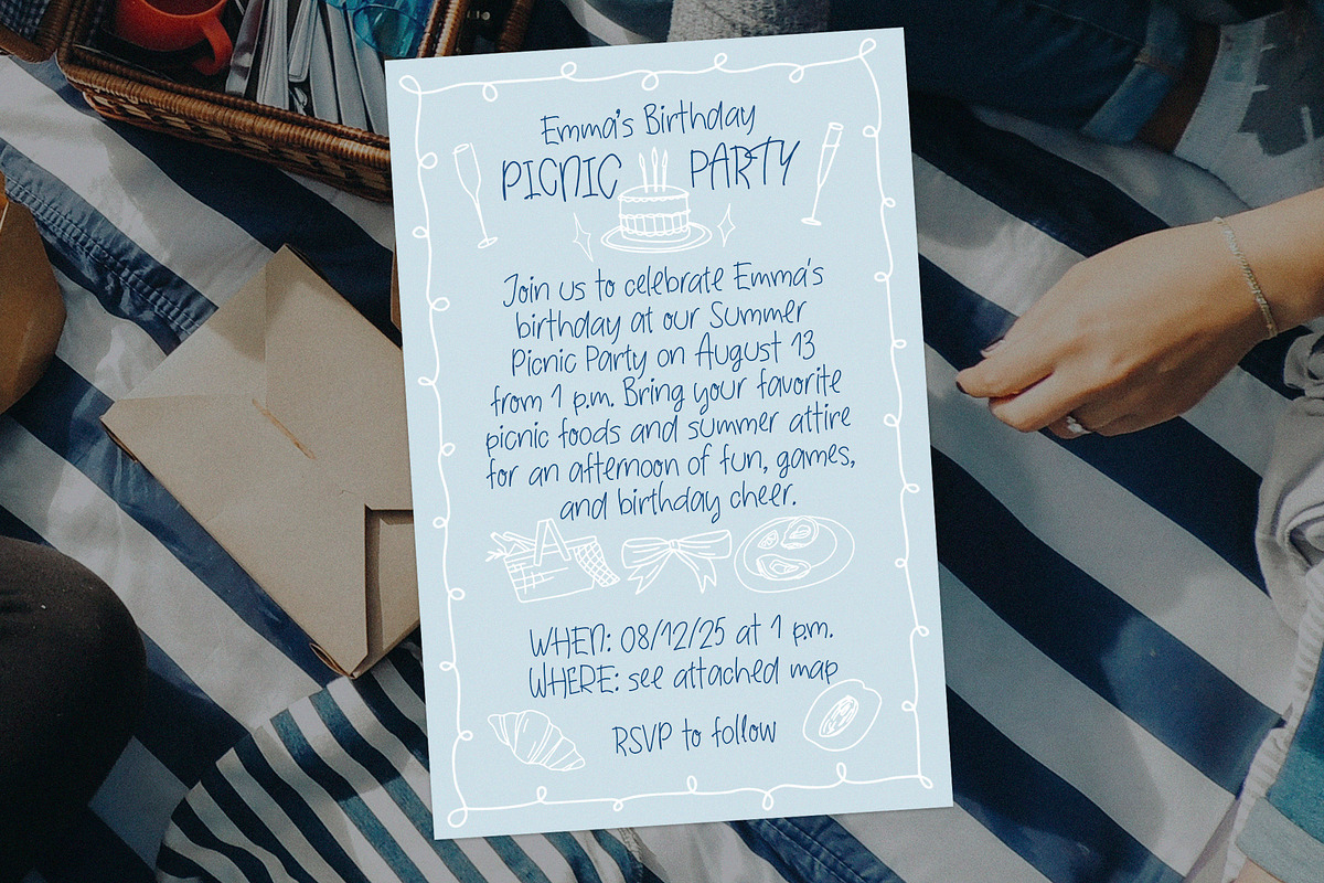 Summer Picnic | Extras Doodle Font, a Handwritten Font by AnMark (Photo 5 of 9)