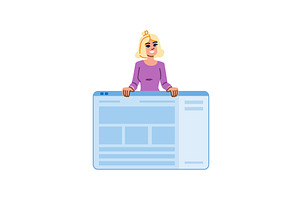 Web designer presenting website, a Technology Illustration by pikepicture