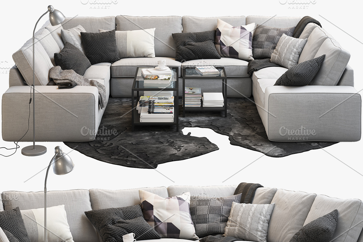 U-shaped sofa 3d model, a Furniture 3D Model by 3dmitruk (Photo 1 of 11)