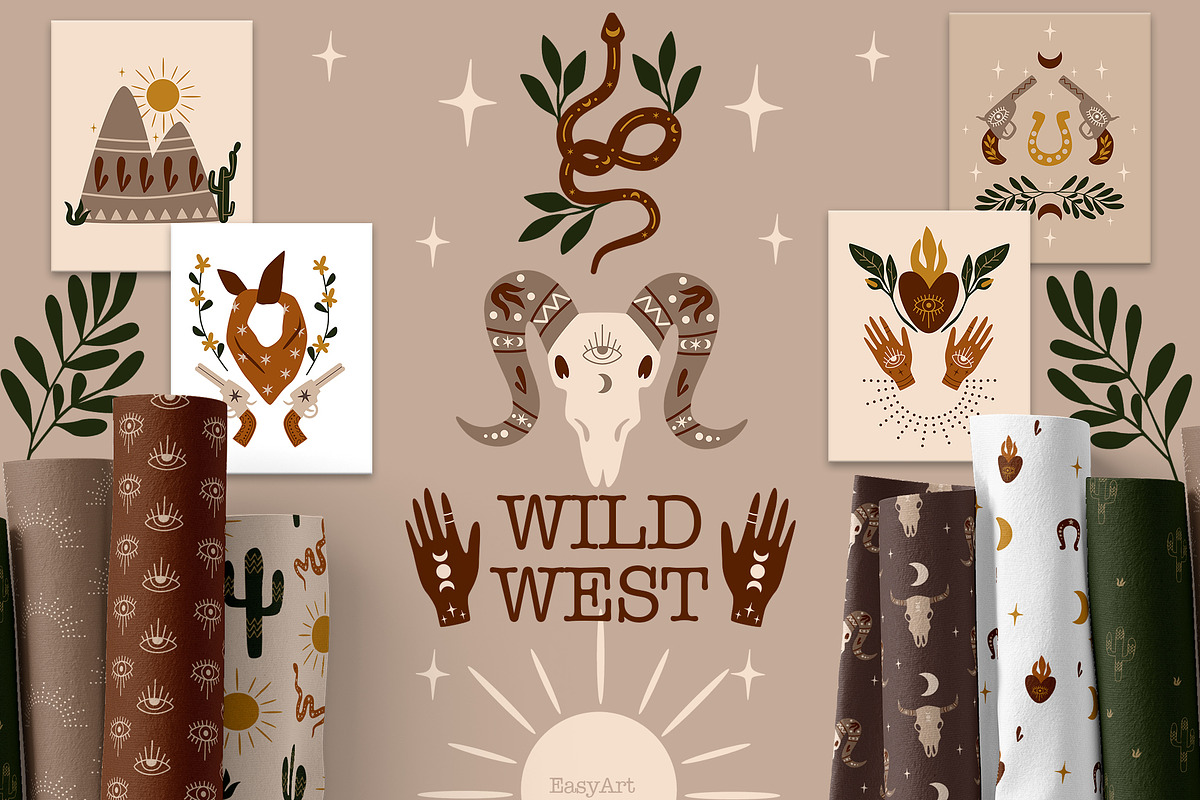 WILD WEST. Western collection, a Decorative Illustration by EasyArt (Photo 1 of 11)