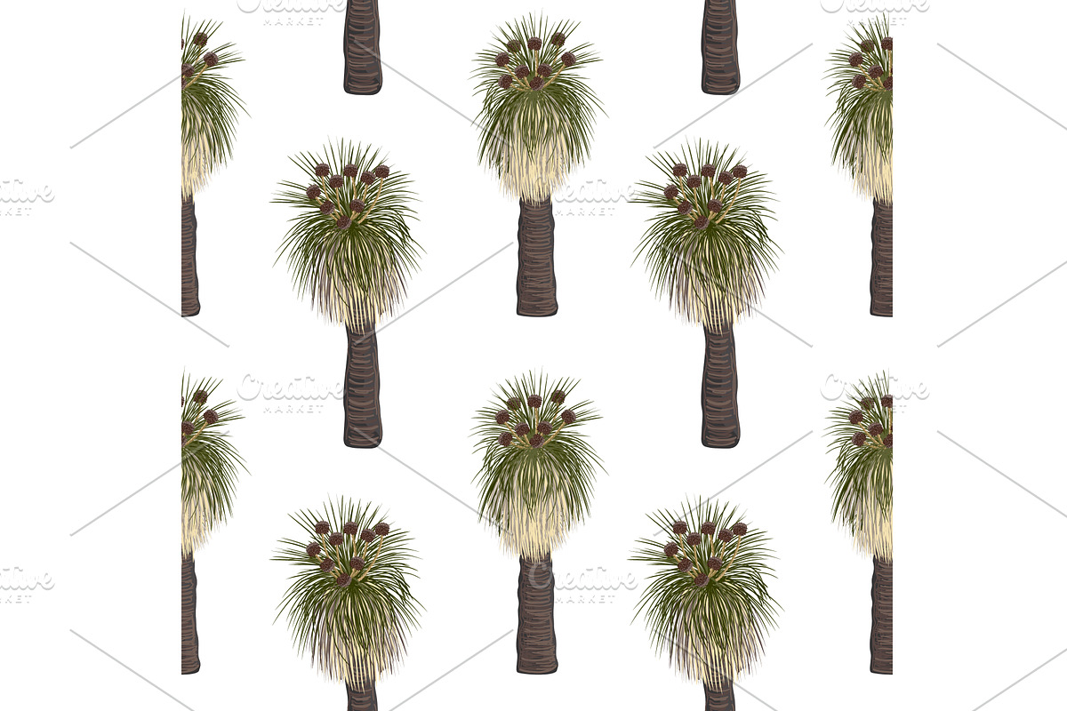 Kingia australis tree seamless, an Object Illustration by Toltemara