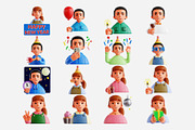 New Year Moment 3D Icon Set, a Characters & Person 3D Model by Eklip Studio (Thumbnail 2 of 2)