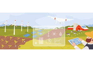 Smart farm technology concept, a Technology Illustration by Good Studio