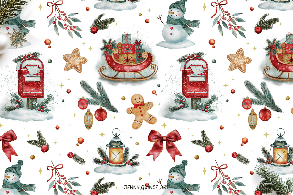 Christmas Holiday Vintage Collection, a Seasonal Illustration by Jenny Quince (Photo 12 of 12)