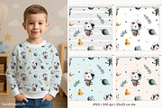 Little Astronaut Pattern & Clipart, an Animal Illustration by GoldmoonUA (Thumbnail 2 of 5)