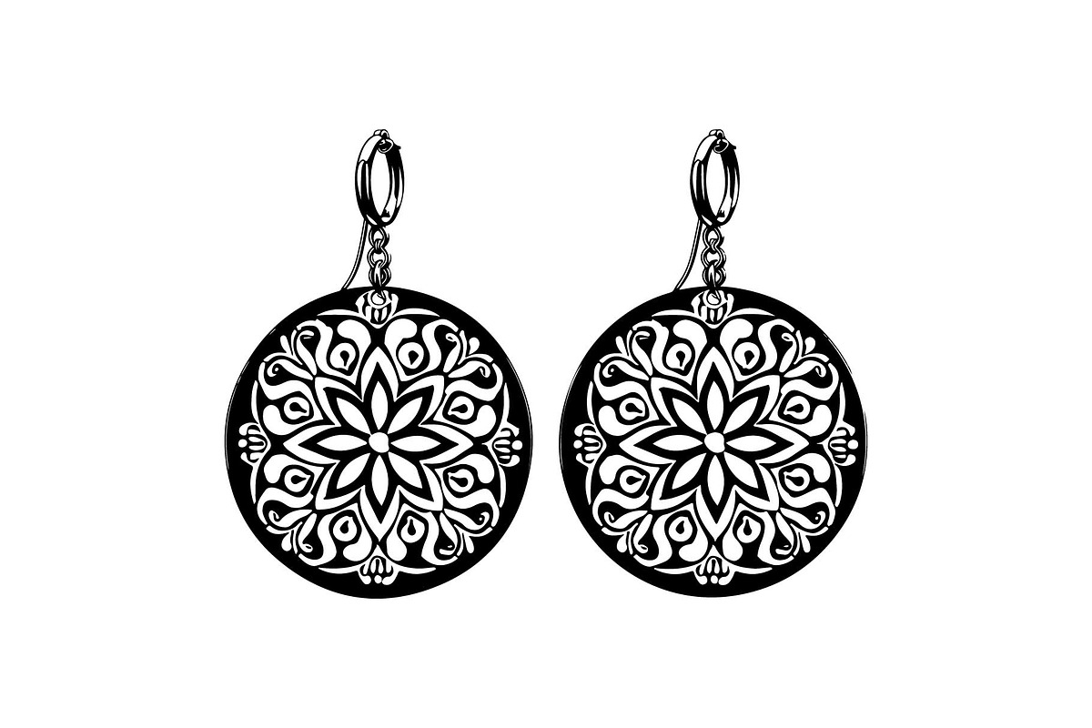 Teardrop Filigree Earrings SVG, an Object Graphic by jahid234 (Photo 12 of 13)