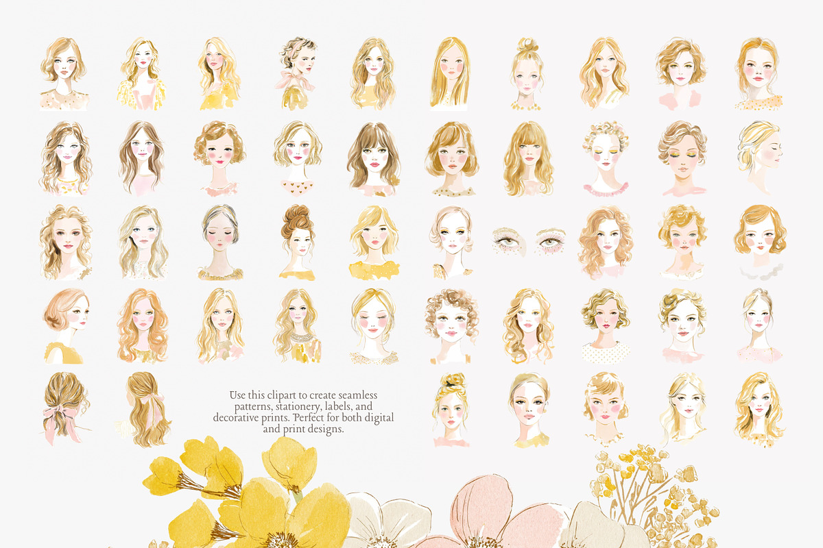 Golden muse clipart set, a Decorative Illustration by Patishop Art (Photo 9 of 10)