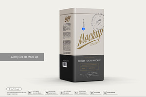 Glossy Tea Jar Mock-up