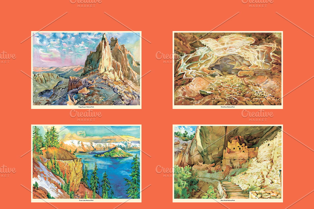 Set of posters USA National Parks, an Illustration by Firsik (Photo 3 of 7)