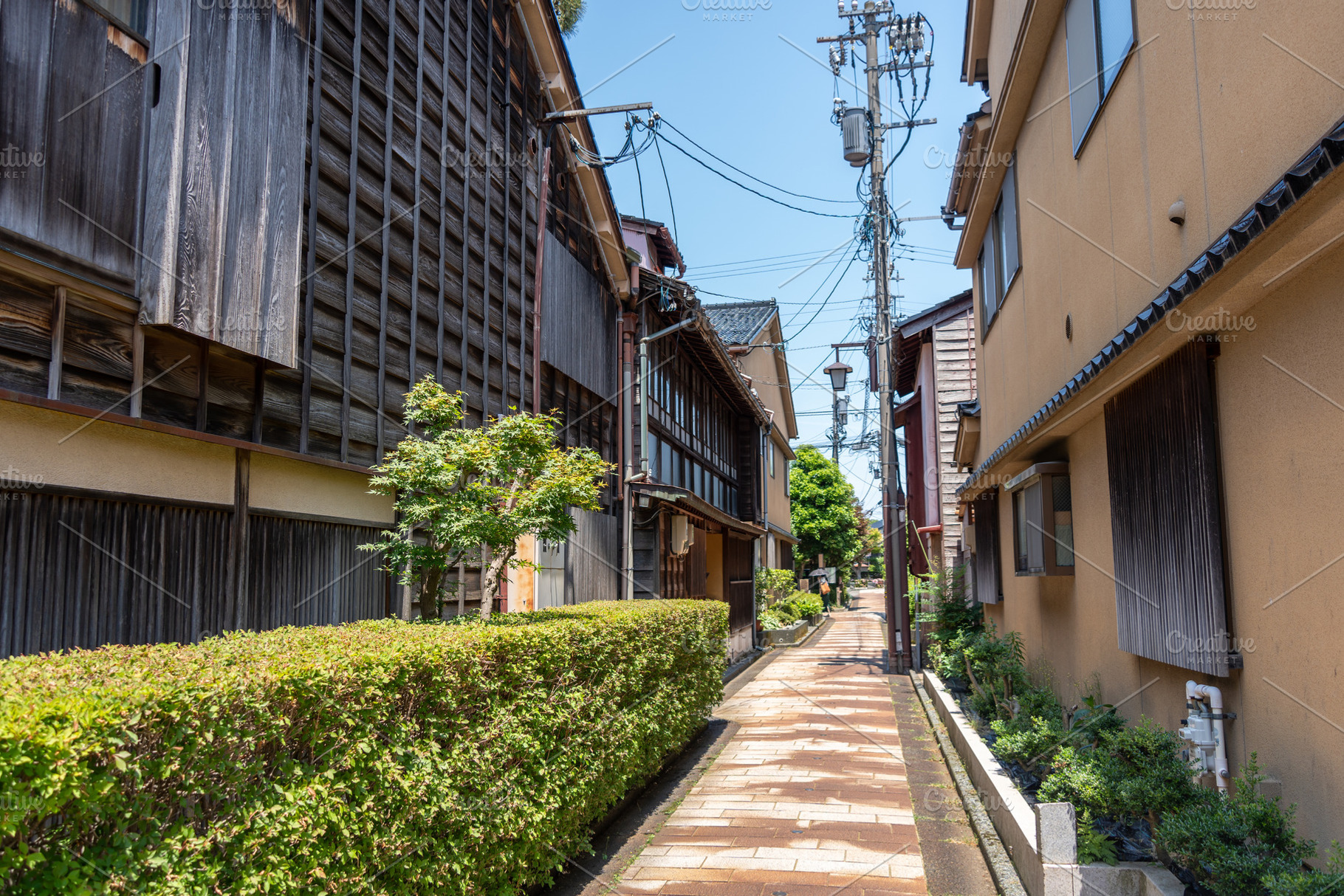 Traditional wooden alleys in Higashi-chaya, Kanazawa, Japan, an Architecture Photo by GoodGoods