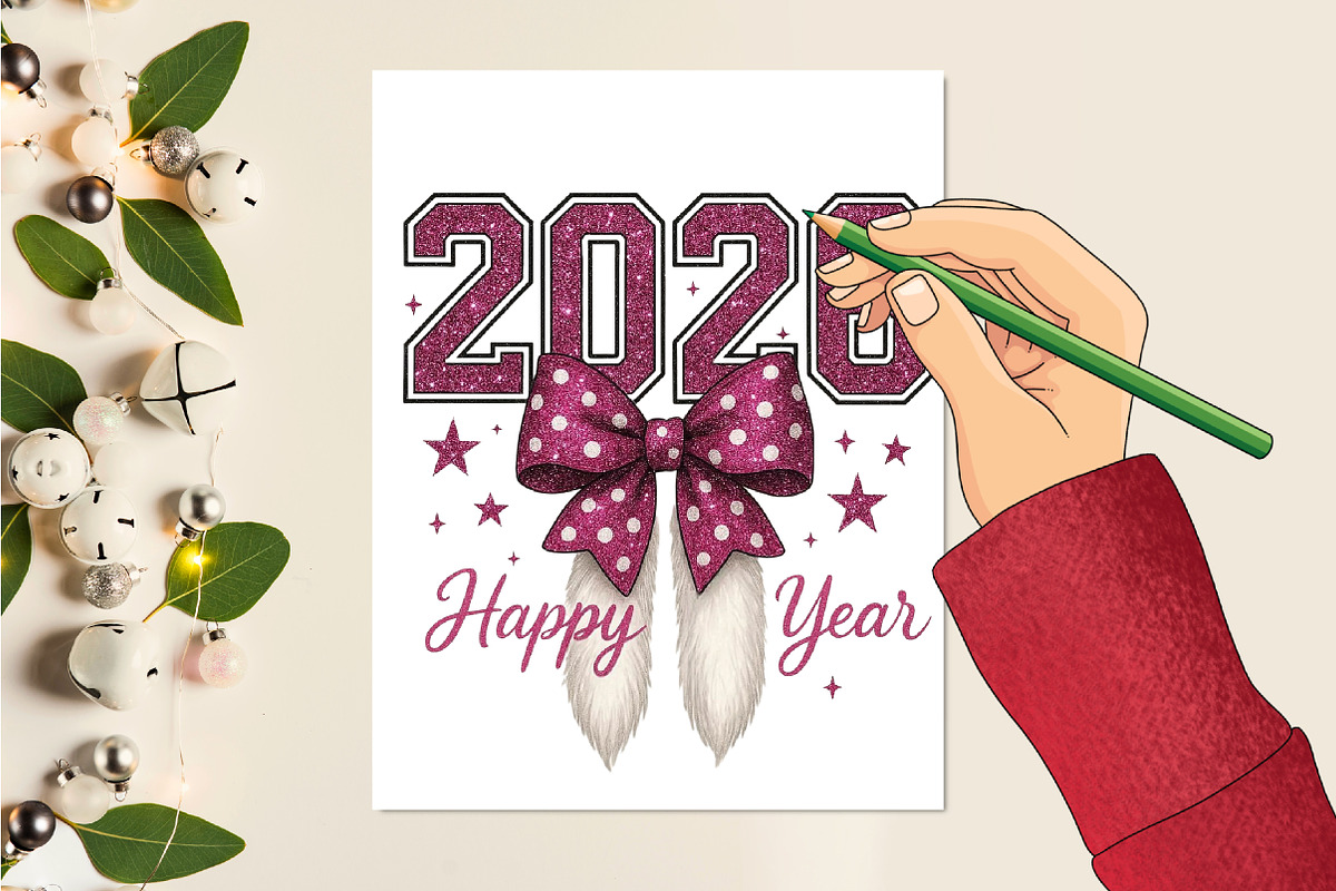 Happy New Year 2026 Sublimation Png, a Seasonal Illustration by Rose Art (Photo 3 of 4)