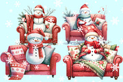 37 Adorable watercolor snowmen, a Seasonal Illustration by Cute Little Workshop (Thumbnail 2 of 8)