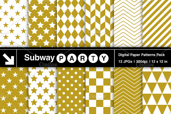 Gold & White Geometric Papers preview 2