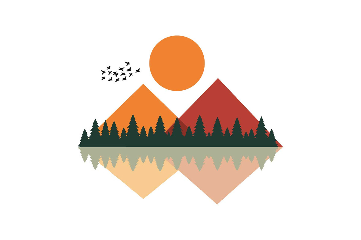 Sunset Forest Camping Badge Set, an Object Graphic by yasushie (Photo 5 of 13)