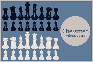 Chessmen and chessboard