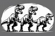 Dinosaur Silhouette Clipart Set, an Illustration by Gfx_Store (Thumbnail 5 of 7)