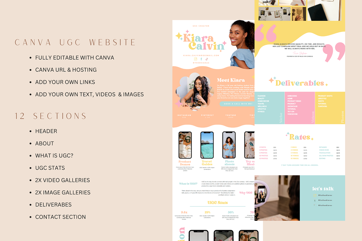 Colorful UGC Canva Portfolio Website, a Landing Page Template by BLDGtheBoutique (Photo 9 of 12)