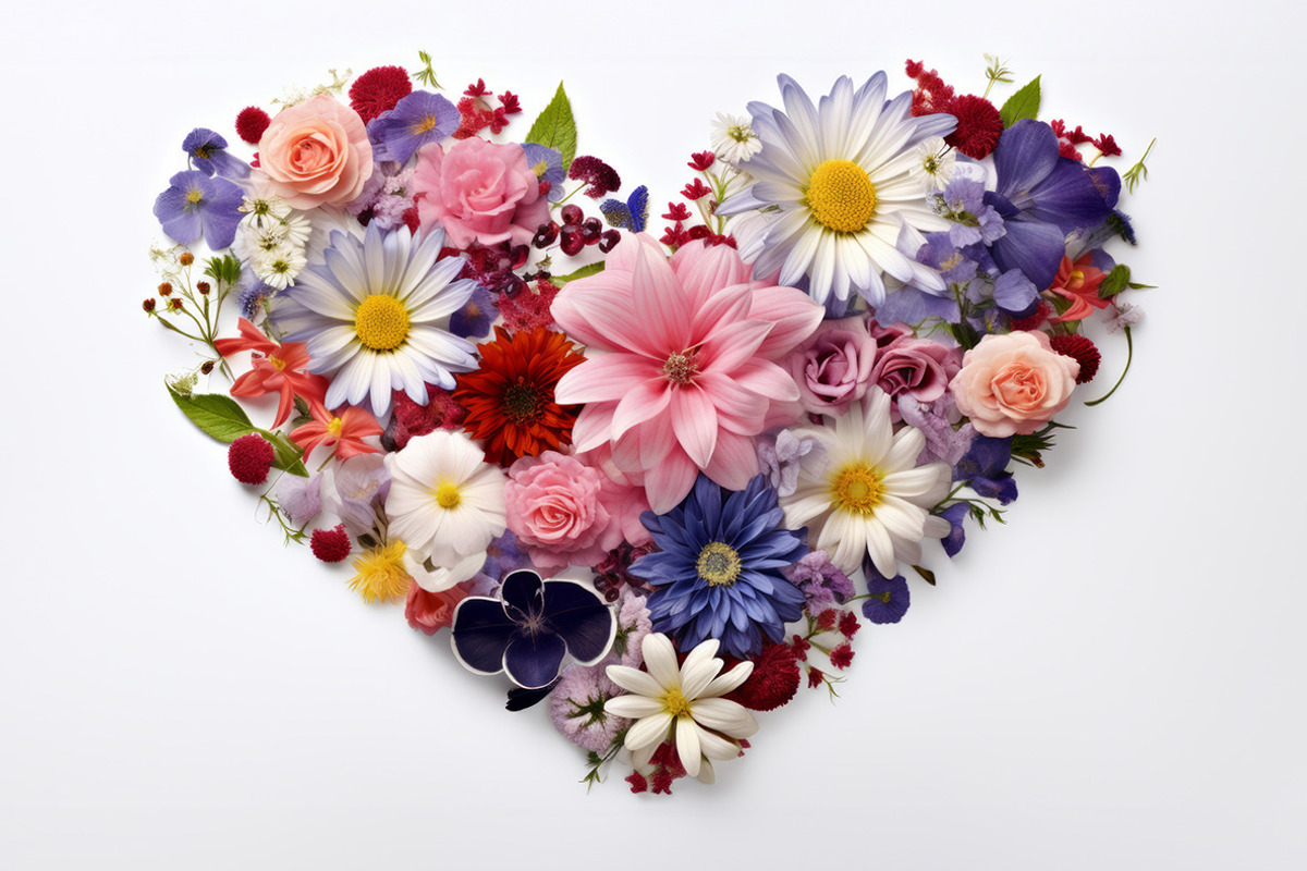 61 Flower Hearts, a Nature Photo by Handmadefont (Photo 12 of 12)