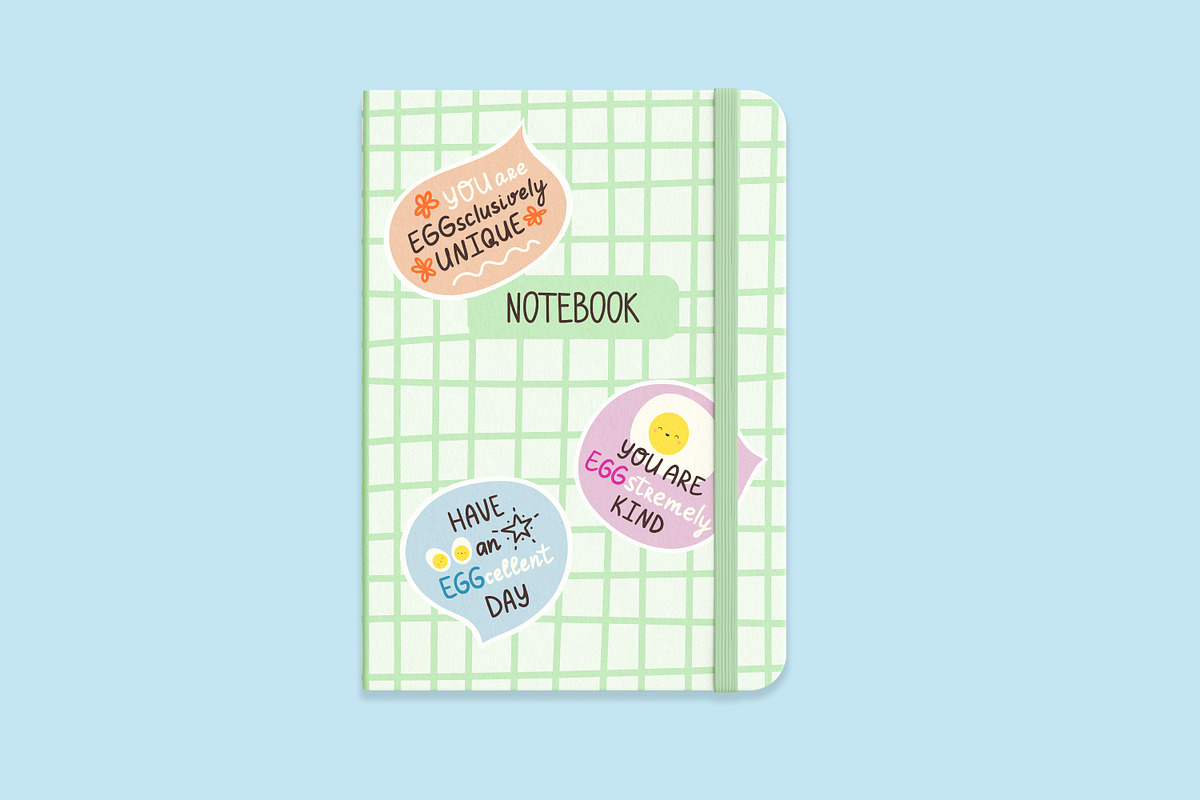 Funny EGG pun stickers, a Food Illustration by LiiaLonn Studio (Photo 2 of 4)