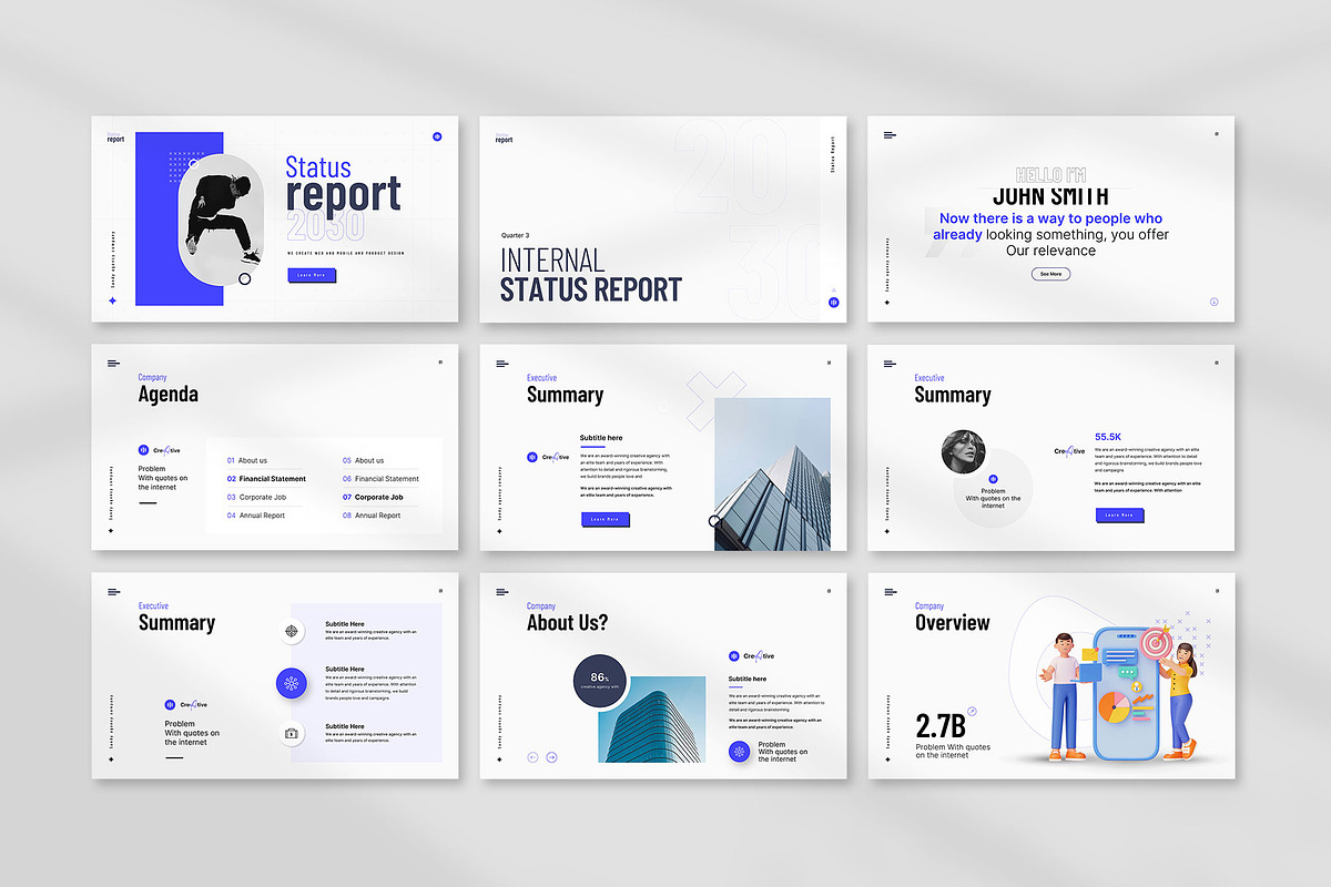 Project Status Report Presentation, a Presentation Template by KreateTribe (Photo 2 of 6)