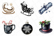 Black and White Christmas Clipart, an Illustration by DreamPrint404 (Thumbnail 3 of 5)