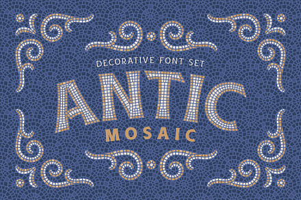 Antic Mosaic font, a Symbol Font by Gleb Guralnyk