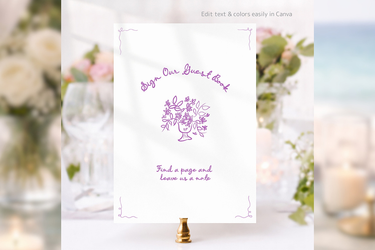 Guest Book Card Canva bd001, a Card Template by TyphoonStudio (Photo 4 of 9)