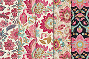 Floral Bird Embroidery Digital Paper, a Pattern Graphic by Maishop (Thumbnail 3 of 3)