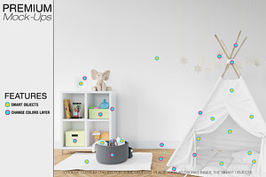 Kids Teepee Tent, Wall & Frames Set