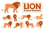 Cartoon lion from African jungle set, an Animal Illustration by Good Studio (Thumbnail 1 of 10)