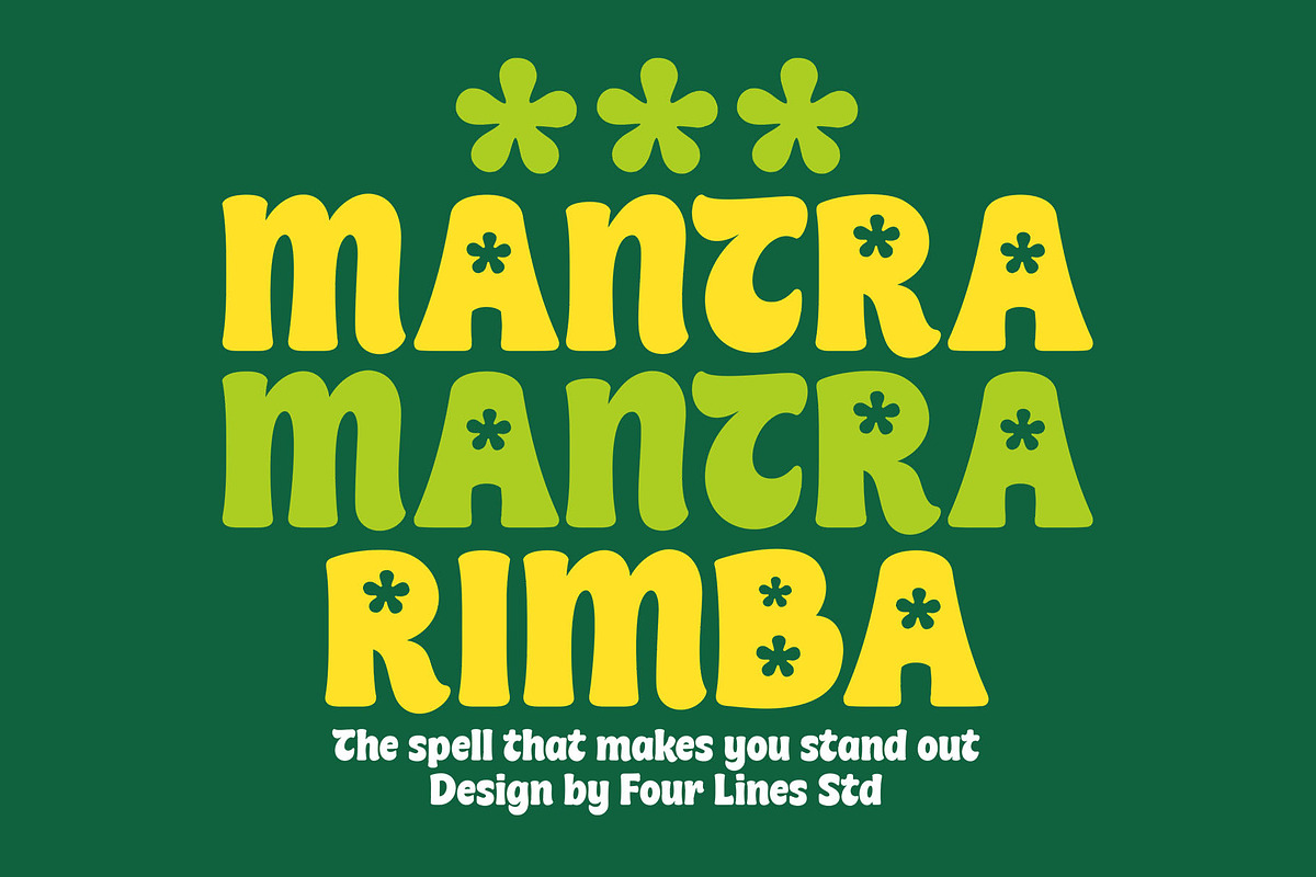 Mantra Rimba – Playful Display Font, a Sans Serif Font by Four Lines Std. (Photo 1 of 10)