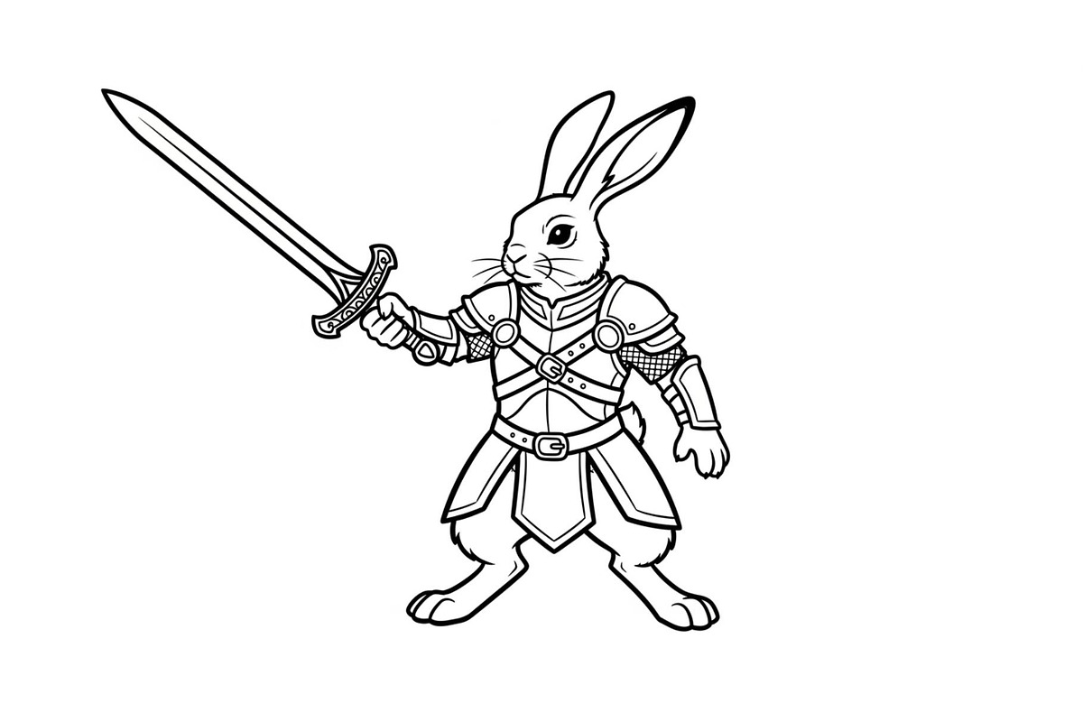 Warrior Bunny Knight Silhouette, an Illustration by jahid234 (Photo 26 of 49)