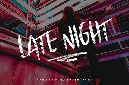 Late Night - Textured Brush Font, a Font by Midnight Grim