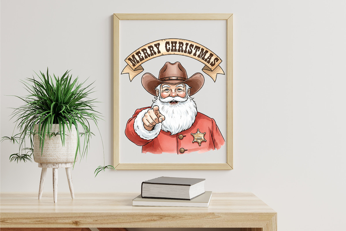 Merry Christmas Cowboy Santa Sublima, an Illustration by Libby Wishes (Photo 6 of 6)