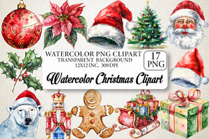 Watercolor Christmas Clipart Bundle, an Illustration by DreamPrint404