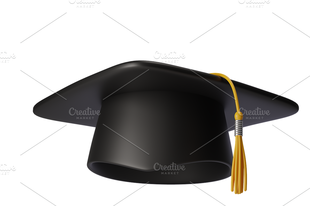 3D Black Graduation cap icons, an Object 3D Model by Hannet (Photo 3 of 4)