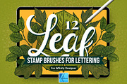 12 Leaf Affinity Stamp Brushes, a Brush Add-On by Riveros Illustration (Thumbnail 1 of 9)
