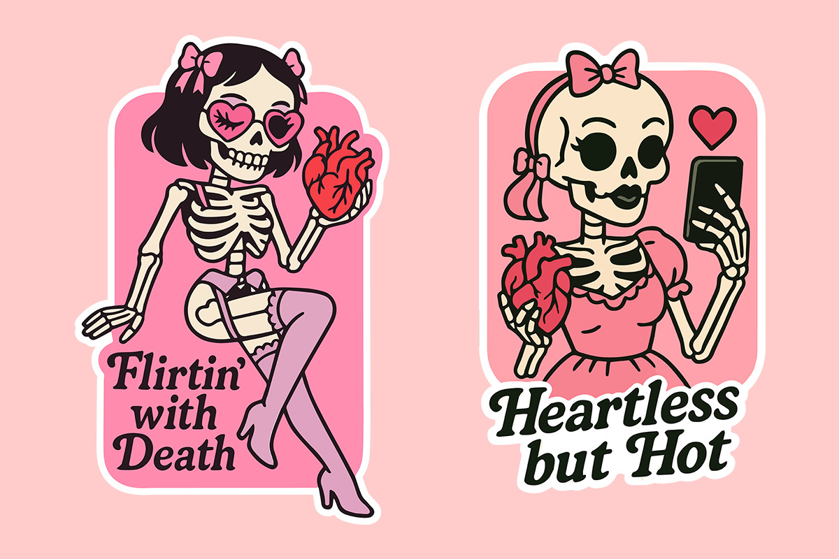 Coquette Skeletons Halloween SVG PNG, an Object Graphic by LaVika (Photo 5 of 13)