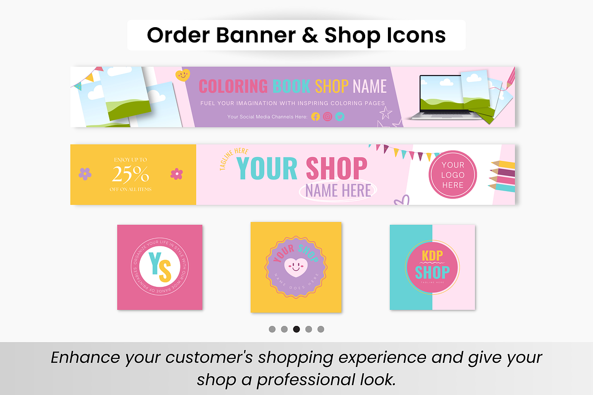 Etsy Kids Digital Shop Templates