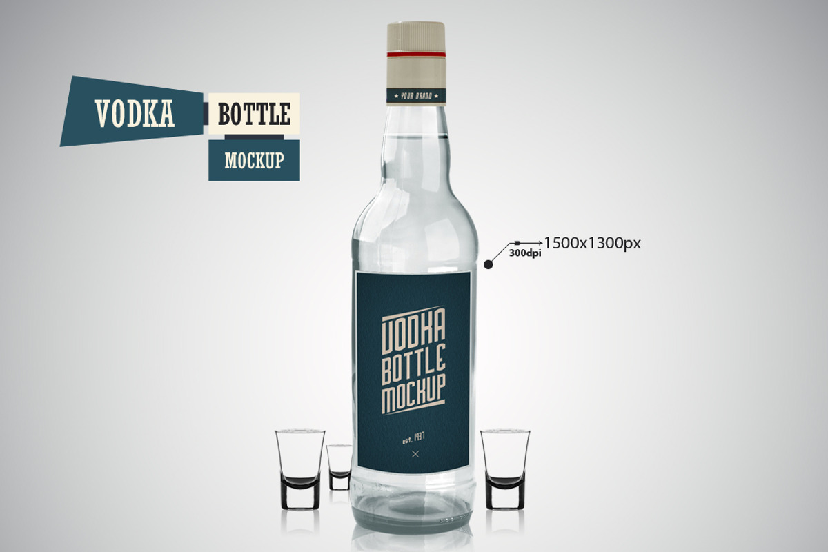 Vodka Bottle - Mockup, an Advertising Mockup by VectorMedia