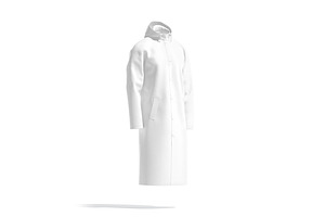 White Waterproof Rain Coat 3D Model