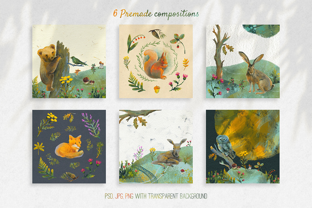 Autumn in the forest. Art set, an Animal Illustration by Shusha Guna Art (Photo 4 of 12)