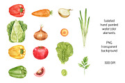 Vegetables Watercolor Clipart, a Food Illustration by Eves_Aquadreams (Thumbnail 2 of 11)