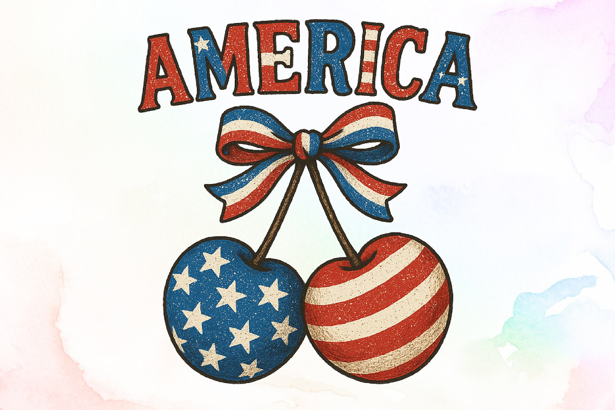 America Cherries Patriotic PNG, an Illustration by Sublimation Artist (Photo 1 of 9)