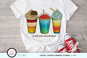 Coffee, Tea & Donut Clipart