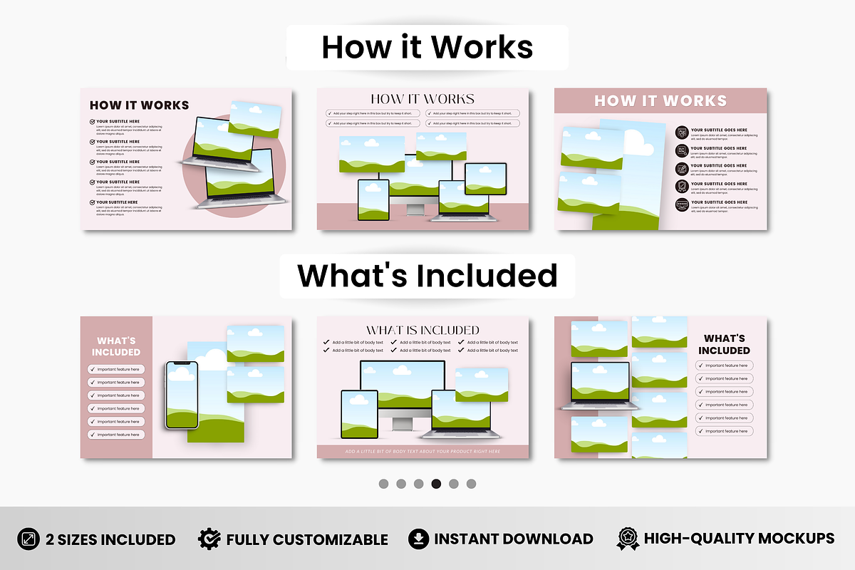 Website Canva Mockup Templates Bundle